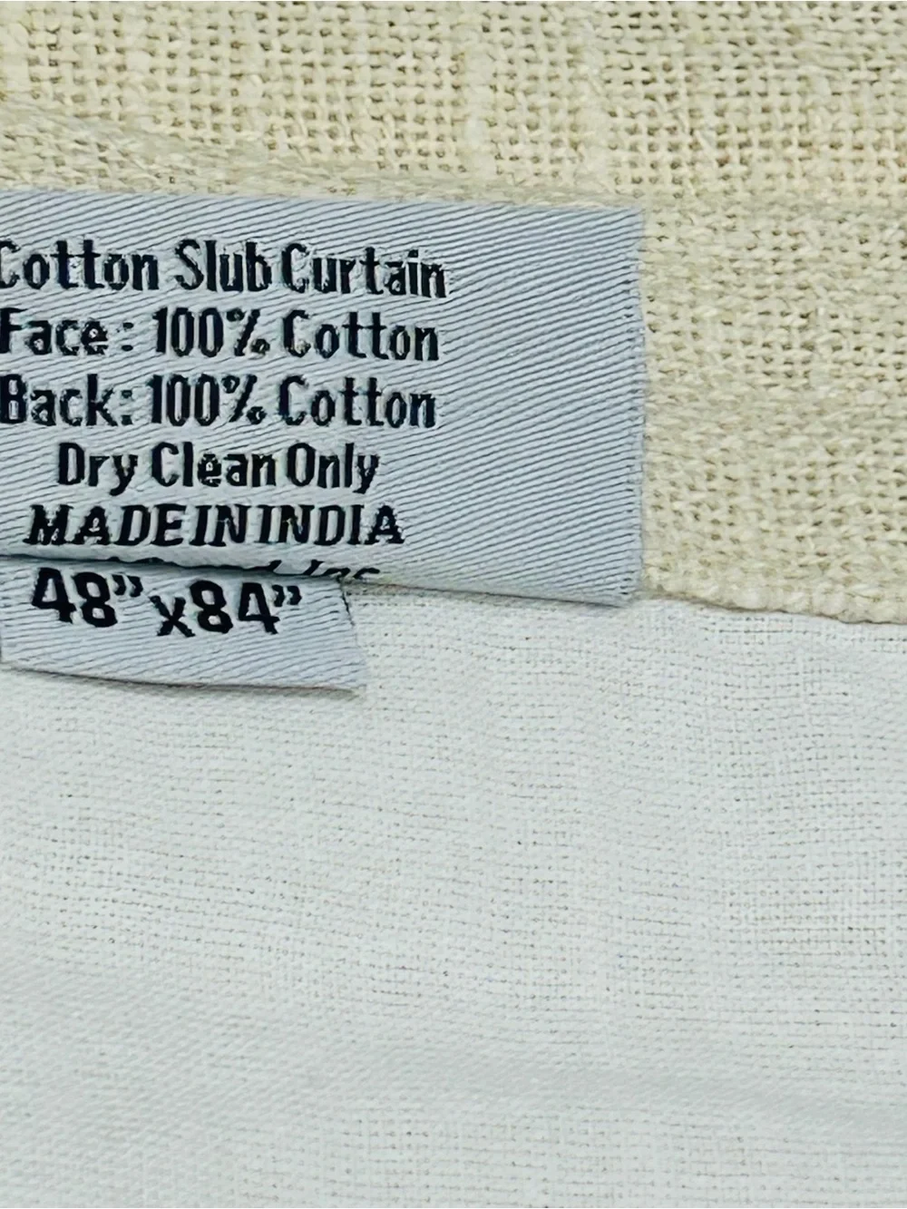QUINCE Set Of 2 48x84 Cotton Slub Curtains Natural 0372